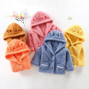 100cm Polyester Cotton Childrens Winter Jackets Single Breasted Warm Coats Velvet Thick