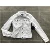 White Faux Fur Womens Coat Button Through Denim Trucker Jacket TW79214