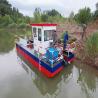 China Duckweed Mowing Boat 1.8m Cutting Width 5 CBM Hopper wholesale
