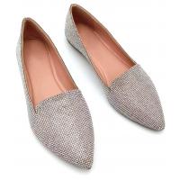 China Slip On Flat Ballerina Shoes , Crystal Ballet Flat Round Toe on sale