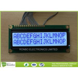 China Customized Monochrome LCD Display , STN Blue 16 X 2 Lcd Character Module supplier