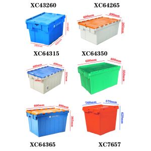 China Stackable Heavy Duty Plastic Moving Crate With Lid wholesale