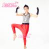 Sporty Hip Hop Dance Apparel Sleeveless Sequin Bodice Red Leotard With