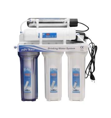 White Color Reverse Osmosis Water Filtration System With UV Filter Cartridge