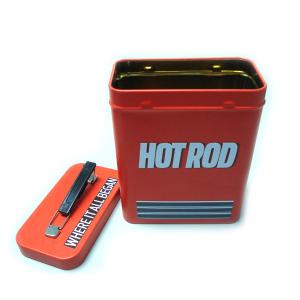 red food tin box with handle