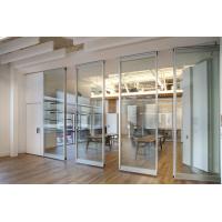 China Transparent Glass Tempered Movable Partition Walls / Folding Glass Divider on sale