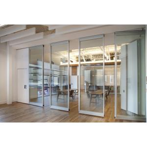 Transparent Glass Tempered Movable Partition Walls / Folding Glass Divider