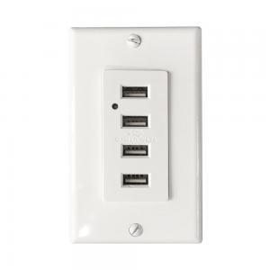Convenient 4 Charging Ports USB Wall Outlet for American Market Rated Current 2.4v-3A