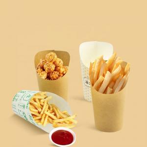 China Grease Proof Takeout Fries Disposable Paper Cup 14oz 16oz OEM For Restaurants supplier