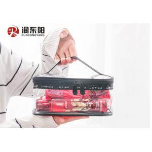 China Waterproof Pvc Clear Cosmetic Travel Bag Custom Printing Zipper Top Handle Type supplier