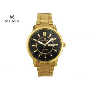 China Black Dial Metal Strap Alloy Quartz Watch With Single Calendar OEM / ODM Available supplier