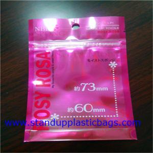 China Makeup Sponge packaging Zip Top Plastic Bags , Cosmetics Packaging with Metallic Color Printed supplier