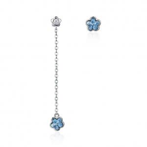 2.3in 3.7g Tassel Drop Earrings Unisex Alloy Drop Diamond Flower Earrings