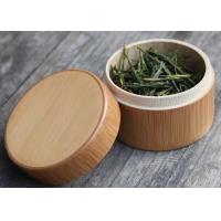 China Round Birch Bark Balsa Box Natural Wood Color , Wooden Tea Bag Gift Box on sale