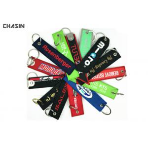 China Customized Embroidered Fabric Keychain For Colletible / Commemorative supplier