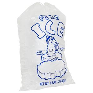 China 8lb Disposable PE Gravure Printing Reusable Ice Bags With Drawstring supplier