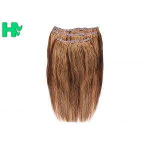 China Straight Colorful Clip On Synthetic Hair Extensions , High Temperature Wire Full Head Synthetic Hair Extensions supplier