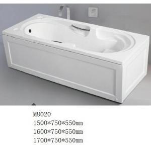 Acrylic Freestanding Soaking Bathtubs with Skirts Rectangle Shaped CE ISO9001