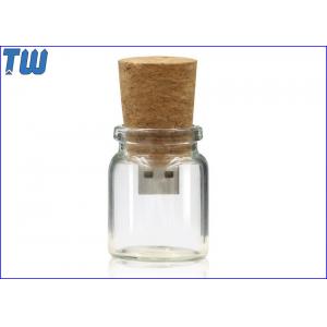 China Waterproof Glass Bottle 16GB USB Memory Stick Cork Design Information Storage supplier