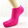 Coolmax cor-de-rosa cinco Toe peúgas, peúgas Suor-absorventes do tornozelo para
