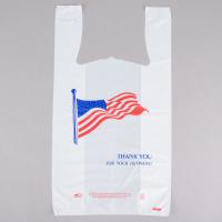 China American Flag Pattern T Shirt Shopping Bags Heavy Duty HDPE Material on sale