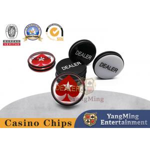 Acrylic PVC Baccarat Marker Black And White Silk Screen Engraved Texas Poker Dealer Button
