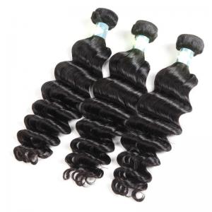 China Unprocessed Full Cuticle Peruvian Human Hair Weave Natural Color 1B supplier