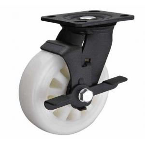 4"-8" heavy duty  black lacquer plated swivel caster with side brake rotating castor  for carry trolley