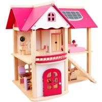 China Natural 37.5cm Diy Wooden Dollhouse Furniture Wooden Toy House Furniture on sale