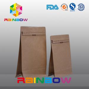 China 250g 500g 750g Coffee Bean Bag , CMYK Color Kraft Paper Bag With Valve supplier