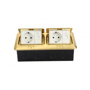 China Brass Alloy Double Floor Socket 2 Gang Socket Outlet With Quick Connect supplier