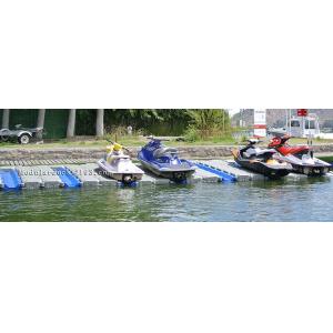 Modular plastic pontoon floating dock used for jet ski