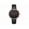 Black italy leather wrist watch mens fashion stainless steel watch