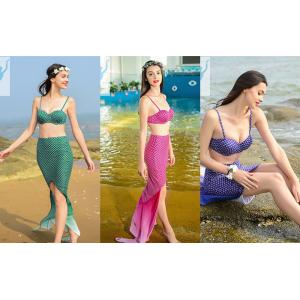 Plus Size Mermaid Tail Bathing Suit Slim Backless Bikini Beachwear Quick Dry