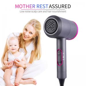 Black Radiation Free 2000W 360 Degree Nozzle Ionic Hair Dryer Home Use