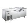 China 1.2m 1.5m 3 Door Pizza Prep Fridge Bar Salad Refrigerated Prep Tables wholesale