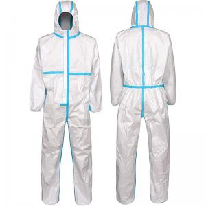 PPE COVID-19 Anti Virus Protective Suit , White Disposable Medical Coveralls