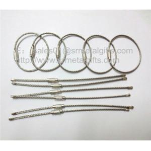 Personalized stainless wire cable loop with screw nut fastener