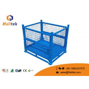 Industrial Stackable Pallet Cages Foldable Steel Save Warehouse Space