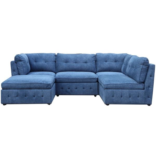 Folding Fabric Modular Sectional Sofa Multifunctional 230x210x90CM