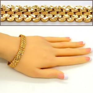 Unique design big size thick chain Men Bangle jewelry 18K Real Gold Plated woman Trendy br