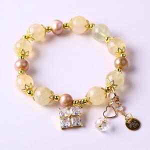 Customized 10mm Crystal Stone Stretch Bracelets With Healing Energy