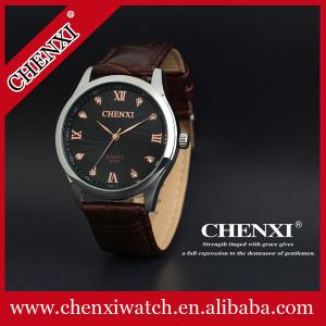 China L013AG Gold Watches Quartz Stainless Steel Case Pointer Analog Watch Black Wine Top Quality Genuine Leather Watches Man supplier
