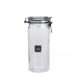 China Kitchen Empty Glass Jars 1.5L Glass Food Storage Canister With Clip Lid supplier