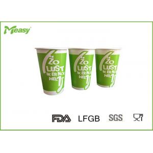 Bright Green Cold Paper Cups , Logo custom printed paper cups take away