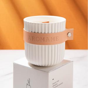 China Soy Wax Scented Candle Diffuser Set With White Gypsum Cup 77mm X 74mm wholesale
