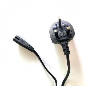 XianDa Swivel Ac UK 2 Pin Plug To IEC C7 Connector Euro plug Power Cable Electrical Extension Cord AC UK Power Cord