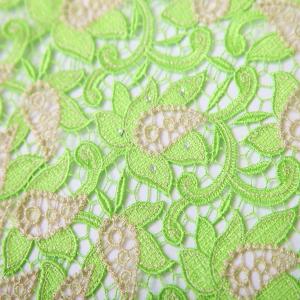 F50251 120-130 cm customizable embroidery guipure cord lace fabric with rhinestone