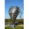 China Outdoor Stainless Steel Art Sculptures Flower Bud Polished Mirror Surface wholesale
