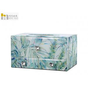 China Modern Simple Glass Tissue Box Cover For Living Room Decoration High Hardness supplier